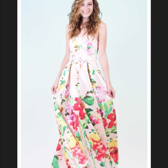 Floral pink gown